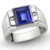 RING SIEGELRING HERREN SILBER 925 SAPHIR UND DIAMANTEN - Königlicher Siegelring