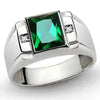 RING SIEGELRING HERREN SMARAGD STEIN UND DIAMANTEN - Königlicher Siegelring