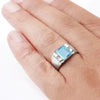SIEGELRINGE SILBER MIT DIAMANTEN UND BLAUER TOPAS BESETZT - Königlicher Siegelring
