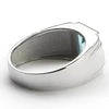 SIEGELRINGE SILBER MIT DIAMANTEN UND BLAUER TOPAS BESETZT - Königlicher Siegelring