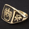 SIEGELRING ANFERTIGEN LASSEN AUS MASSIVEM GOLD MIT FAMILIENWAPPEN 10-14K - Königlicher Siegelring