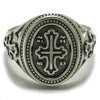 SIEGELRING AUS STERLING SILBER FÜR DAMEN UND HERREN KREUZ MOTIV - Königlicher Siegelring