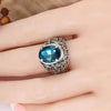 SIEGELRING DAMEN AUS STAHL MIT 20 MM OVALEM GLASSTEIN - Königlicher Siegelring
