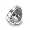 SIEGELRING DAMEN AUS STAHL MIT 20 MM OVALEM GLASSTEIN - Königlicher Siegelring