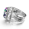 SIEGELRING DAMEN SILBER EDELSTEIN MYSTIC TOPAS - Königlicher Siegelring