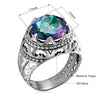 SIEGELRING DAMEN SILBER EDELSTEIN MYSTIC TOPAS - Königlicher Siegelring