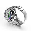 SIEGELRING DAMEN SILBER EDELSTEIN MYSTIC TOPAS - Königlicher Siegelring