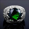 SIEGELRING DAMEN SILBER SUBLIME EMERALD IM ZENTRUM GELEGEN - Königlicher Siegelring