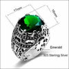 SIEGELRING DAMEN SILBER SUBLIME EMERALD IM ZENTRUM GELEGEN - Königlicher Siegelring