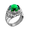 SIEGELRING DAMEN SILBER SUBLIME EMERALD IM ZENTRUM GELEGEN - Königlicher Siegelring