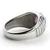 SIEGELRING HERREN AMETHYSTE STEIN SILBER WEISSGOLD VERGOLDET - Königlicher Siegelring
