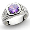 SIEGELRING HERREN AMETHYSTE STEIN SILBER WEISSGOLD VERGOLDET - Königlicher Siegelring