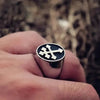 SIEGELRING HERREN AUS STAHL EIN SYMBOL DES LOTHRINGISCHEN KREUZES - Königlicher Siegelring