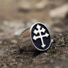 SIEGELRING HERREN AUS STAHL EIN SYMBOL DES LOTHRINGISCHEN KREUZES - Königlicher Siegelring