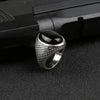 SIEGELRING HERREN AUS ZINKLEGIERUNG MIT SCHWARZEM ONYX STEIN - Königlicher Siegelring