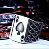 SIEGELRING HERREN EDELSTAHL POKER TEXAS HOLD'EM AS VALET PIK SCHWARZ - Königlicher Siegelring