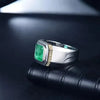 SIEGELRING HERREN GOLD SMARAGD DIAMANT 18K WEISSGOLD - Königlicher Siegelring