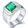 SIEGELRING HERREN GOLD SMARAGD DIAMANT 18K WEISSGOLD - Königlicher Siegelring