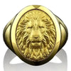 SIEGELRING HERREN GOLD GELB HANDWERKLICH LÖWENKOPF DESIGN 10-14-18K - Königlicher Siegelring