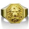 SIEGELRING HERREN GOLD LÖWENKOPF AUS 10K-14K MASSIVGOLD MIT 3D-DETAILS - Königlicher Siegelring