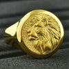 SIEGELRING HERREN GOLD MASSIV HANDWERKLICH AFRIKANISCHER LÖWENKOPF - Königlicher Siegelring
