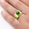 SIEGELRING HERREN GOLD MIT DIAMANTEN UND SMARAGDEN GEKLEIDET - Königlicher Siegelring