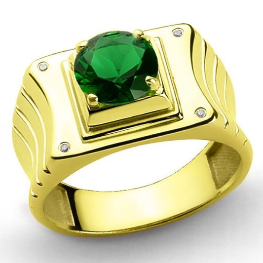     siegelring-herren-gold-mit-diamanten-und-smaragden-gekleidet-mit-stein