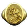 SIEGELRING HERREN GOLD SAINT CHRISTOPHER 18 KARAT GELBGOLD - Königlicher Siegelring