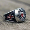 SIEGELRING HERREN RELIGIÖS EDELSTAHL FREIMAURER KREUZ - Königlicher Siegelring