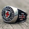 SIEGELRING HERREN RELIGIÖS EDELSTAHL FREIMAURER KREUZ - Königlicher Siegelring