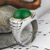SIEGELRING HERREN SILBER 925 MIT GOLD PLATED GRÜNER ACHAT STEIN - Königlicher Siegelring