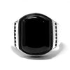 SILBERNER SIEGELRING HERREN MIT SCHWARZEM ONYX-STEIN - Königlicher Siegelring