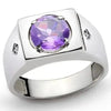 SIEGELRING HERREN SILBER MASSIV AMETHYST SCHWER UND SOLIDE - Königlicher Siegelring