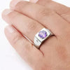 SIEGELRING HERREN SILBER MASSIV AMETHYST SCHWER UND SOLIDE - Königlicher Siegelring