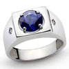 SIEGELRING HERREN SILBER MASSIV GOLD PLATED BLAU SAPHIR 8G - Königlicher Siegelring