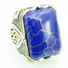 SIEGELRING HERREN SILBER MASSIV HANDGEFERTIGT AUS LAPIS-LAZULI STEIN - Königlicher Siegelring