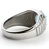 SIEGELRING HERREN SILBER MIT BLAUER TOPAS UND DIAMANTEN - Königlicher Siegelring