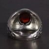 SIEGELRING HERREN SILBER MIT DEM STEIN GRANAT UND ONYX - Königlicher Siegelring