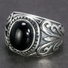 SIEGELRING HERREN SILBER MIT DEM STEIN GRANAT UND ONYX - Königlicher Siegelring