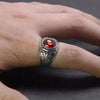 SIEGELRING HERREN SILBER MIT DEM STEIN GRANAT UND ONYX - Königlicher Siegelring