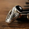 SIEGELRING SILBER MIT JESUSKREUZ UND ONYX STEIN - Königlicher Siegelring