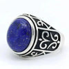 SIEGELRING HERREN SILBER MIT LAPIS LAZULI 12*14 MM (9 GR) - Königlicher Siegelring