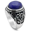 SIEGELRING HERREN SILBER MIT LAPIS LAZULI 12*14 MM (9 GR) - Königlicher Siegelring