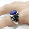 SIEGELRING HERREN SILBER MIT LAPIS LAZULI 12*14 MM (9 GR) - Königlicher Siegelring