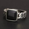 SIEGELRING HERREN SILBER ONYX-STEIN KETTE UMGEBEN - Königlicher Siegelring