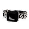 SIEGELRING HERREN SILBER ONYX-STEIN KETTE UMGEBEN - Königlicher Siegelring