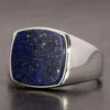 ONYX, LAPPISLAZULI, MALACHIT STEIN SIEGELRING HERREN SILBER - Königlicher Siegelring