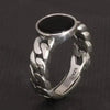 SIEGELRING HERREN SILBER ONYX-STEIN KETTE UMGEBEN - Königlicher Siegelring