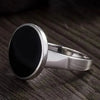 SIEGELRING HERREN SILBER KLASSISCH MIT ONYX-STEIN - Königlicher Siegelring