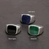 ONYX, LAPPISLAZULI, MALACHIT STEIN SIEGELRING HERREN SILBER - Königlicher Siegelring